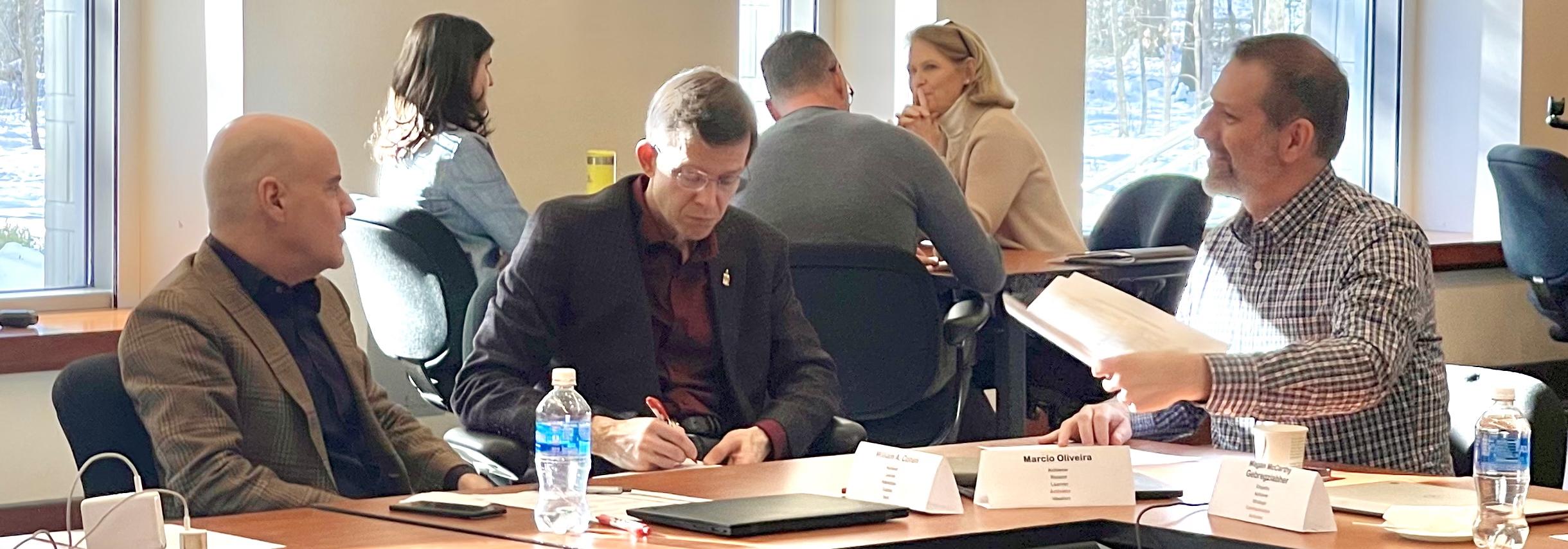 Groups working at the Provost's Retreat